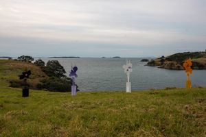 Martin Basher, _Suddenly Still Life_ (2022). Sculpture on the Gulf, Waiheke, Auckland (4–27 March 2022). Photo: Peter Rees.